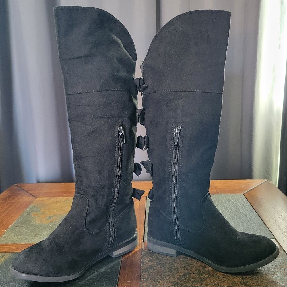 Cat & Jack Girls size 13 Knee High Boots with Bow Details - Picture 4 of 6
